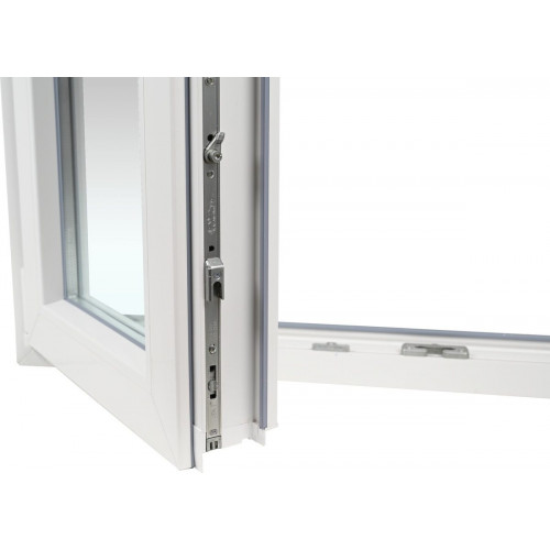 Ventana PVC 100x139cm oscilobatiente blanca Isoxa doble acristalamiento transparente 4/16/4 bajo emisivo con persiana