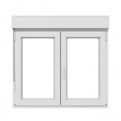Ventana PVC 120x115cm oscilobatiente blanca doble acristalamiento transparente 4/16/4 bajo emisivo con persiana