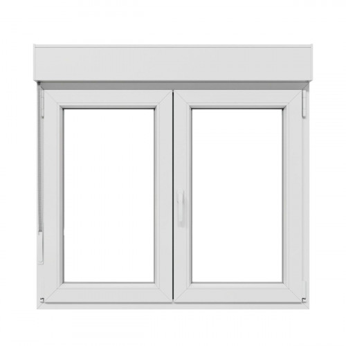 Ventana PVC 120x115cm oscilobatiente blanca doble acristalamiento transparente 4/16/4 bajo emisivo con persiana