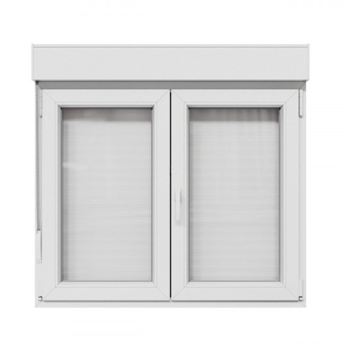 Ventana PVC 120x115cm oscilobatiente blanca doble acristalamiento transparente 4/16/4 bajo emisivo con persiana