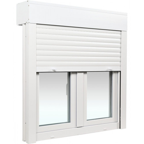 Ventana PVC 120x115cm oscilobatiente blanca Isoxa doble acristalamiento transparente 4/16/4 bajo emisivo con persiana