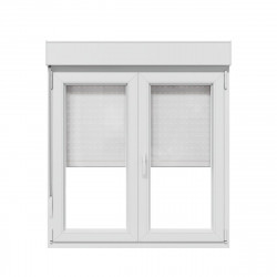 Ventana PVC 120x135cm oscilobatiente blanca doble acristalamiento transparente 4/16/4 bajo emisivo con persiana