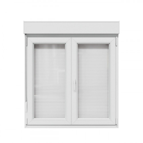 Ventana PVC 120x135cm oscilobatiente blanca doble acristalamiento transparente 4/16/4 bajo emisivo con persiana