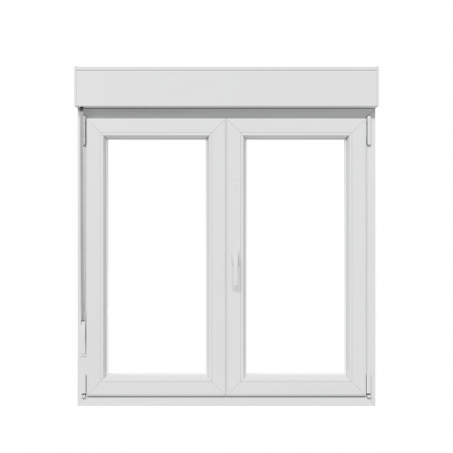 Ventana PVC 120x135cm oscilobatiente blanca doble acristalamiento transparente 4/16/4 bajo emisivo con persiana