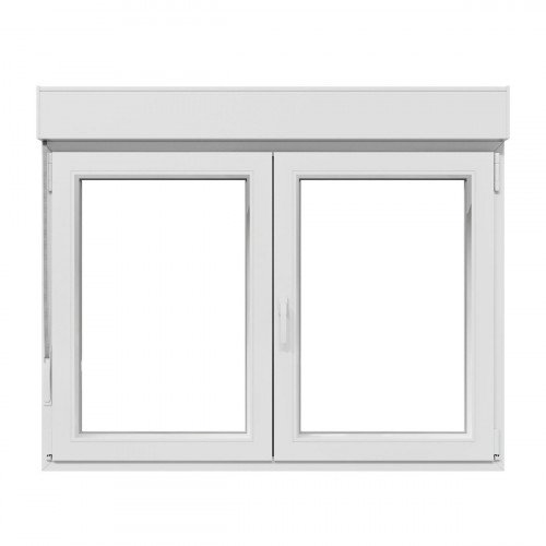 Ventana PVC 140x115cm oscilobatiente blanca doble acristalamiento transparente 4/16/4 bajo emisivo con persiana