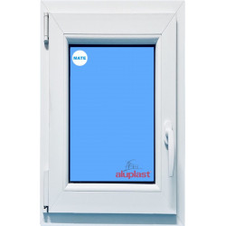 Ventana PVC 500x1000 Blanca Oscilobatiente Izquierda Vidrio Mate