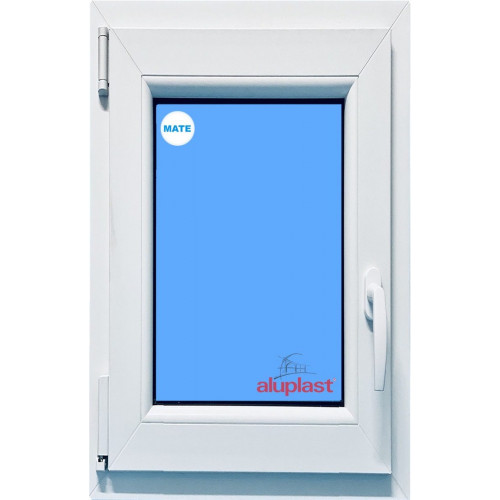 Ventana PVC 500x1000 Blanca Oscilobatiente Izquierda Vidrio Mate