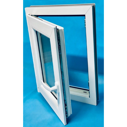 Ventana PVC 500x1000 Blanca Oscilobatiente Izquierda Vidrio Mate