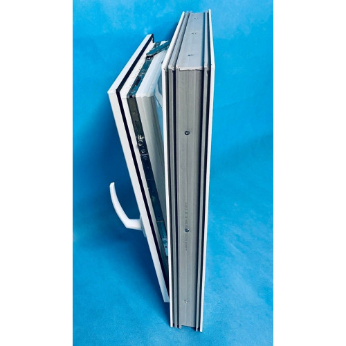 Ventana PVC 500x1000 Blanca Oscilobatiente Izquierda Vidrio Mate