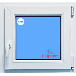 Ventana PVC 500x500 Blanca Oscilobatiente Derecha Vidrio Mate