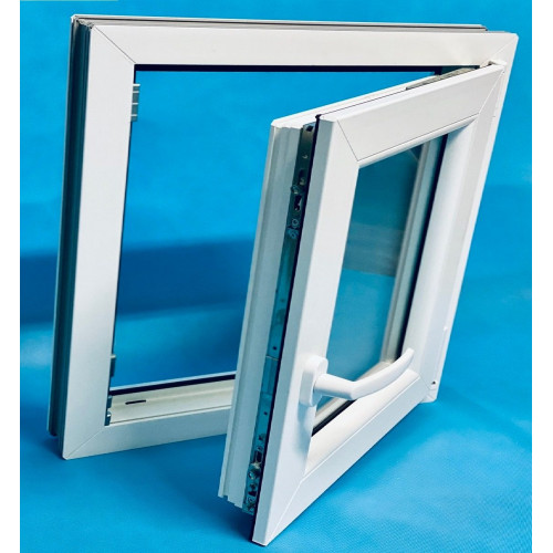Ventana PVC 500x500 Blanca Oscilobatiente Derecha Vidrio Mate