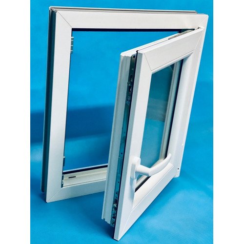 Ventana PVC 800x1000 Blanca Oscilobatiente Derecha Vidrio Transparente
