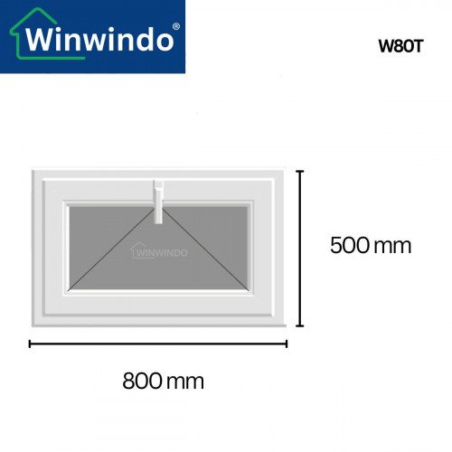 Ventana PVC Reforzado 800x500 Blanca Oscilante | Mate – Perfil Aluplast