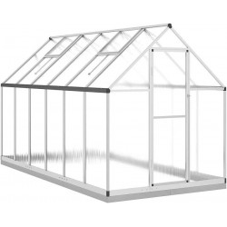 Vente-Unique Invernadero de tienda para plantas flores y verduras con estructura de base plateada 169 x aluminio