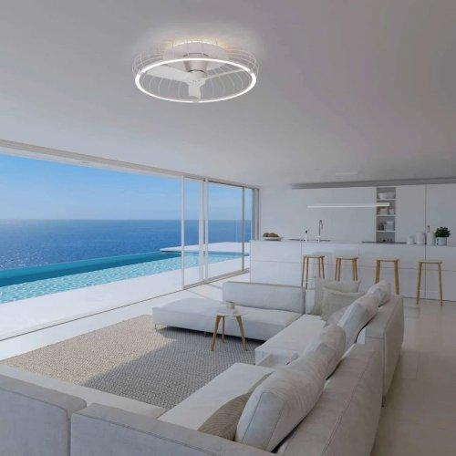 Ventilador de techo blanco con luz Nature
