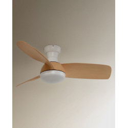 Ventilador de techo con luz LED y motor DC Blanco Fornells EuroVolter Natural