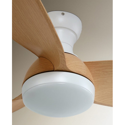 Ventilador de techo con luz LED y motor DC Blanco Fornells EuroVolter Natural