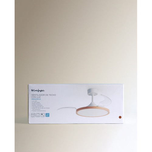 Ventilador de techo con luz LED y motor DC Menorca Natural