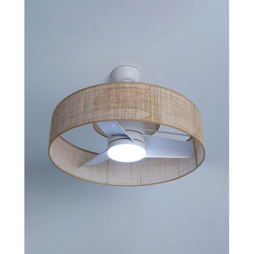 Ventilador de techo con luz LED y motor DC Nilo XL EuroVolter Natural