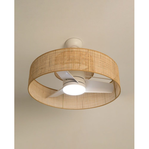 Ventilador de techo con luz LED y motor DC Nilo XL EuroVolter Natural