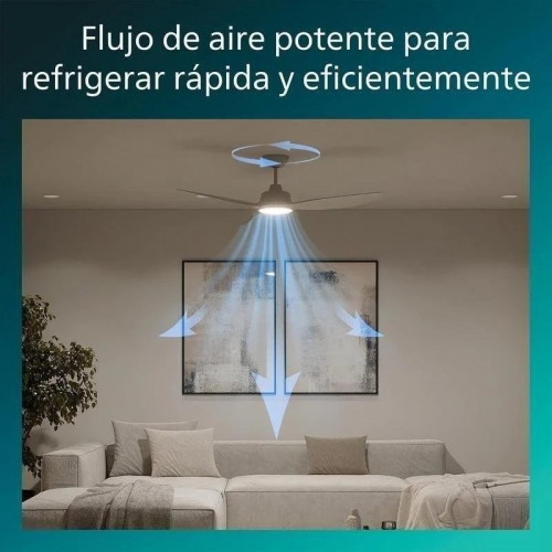 Ventilador de Techo con Luz Philips Olas 35W 132cm 6 Velocidades Motor DC Silencioso Mando Función Invierno