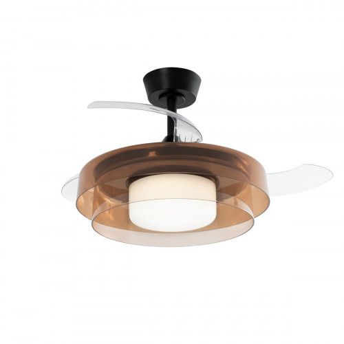 Ventilador de techo con luz silencioso DC 19W con mando ø90 cm Many INSPIRE cobre luz CCT 3 aspas retráctiles tipo lámpara| 6 velocidades| modo verano/invierno| temporizador| brisa| recomendado para <13m²