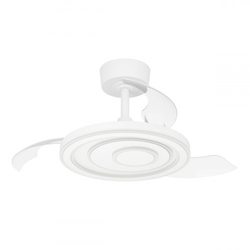 Ventilador de techo con luz silencioso DC 21W con mando ø77 cm Riomaggiore EGLO blanco luz CCT 3 aspas retráctiles tipo lámpara| 6 velocidades| temporizador| recomendado para <13m²