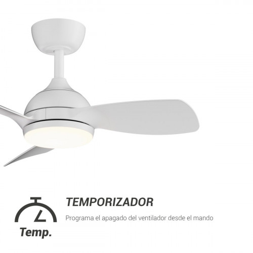 Ventilador de techo con luz silencioso DC 25W con mando ø75 cm Sunset Wifi SULION blanco luz CCT 3 aspas| 6 velocidades| modo verano/invierno| recomendado para <13m²