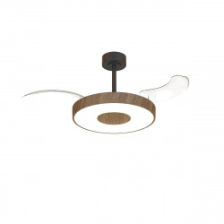 Ventilador de techo con luz silencioso DC 30W con mando ø106 cm Coin Fan Smart MANTRA marrón y negro luz CCT 3 aspas retráctiles tipo lámpara| 8 velocidades| modo verano/invierno| brisa| recomendado de 13 a 20m²