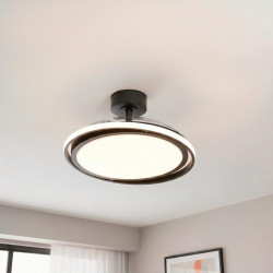 Ventilador de techo con luz silencioso DC 30W con mando ø107 cm Rosak INSPIRE negro luz CCT 3 aspas retráctiles tipo lámpara| 6 velocidades| modo verano/invierno| temporizador| brisa| recomendado de 13 a 20m²
