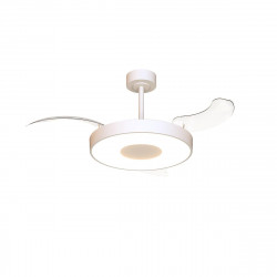 Ventilador de techo con luz silencioso DC 30W con mando y app ø106 cm Coin Fan Smart MANTRA blanco luz CCT 3 aspas retráctiles tipo lámpara| 8 velocidades| modo verano/invierno| brisa| recomendado de 13 a 20m²