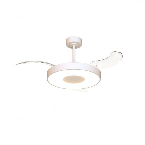 Ventilador de techo con luz silencioso DC 30W con mando y app ø106 cm Coin Fan Smart MANTRA blanco luz CCT 3 aspas retráctiles tipo lámpara| 8 velocidades| modo verano/invierno| brisa| recomendado de 13 a 20m²