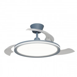 Ventilador de techo con luz silencioso DC 32W con mando ø107 cm Astro SULION azul luz CCT 3 aspas retráctiles tipo lámpara| 6 velocidades| modo verano/invierno| temporizador| brisa| recomendado de 13 a 20m²