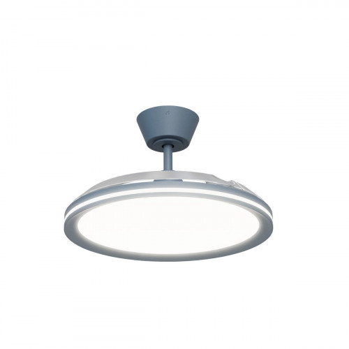Ventilador de techo con luz silencioso DC 32W con mando ø107 cm Astro SULION azul luz CCT 3 aspas retráctiles tipo lámpara| 6 velocidades| modo verano/invierno| temporizador| brisa| recomendado de 13 a 20m²