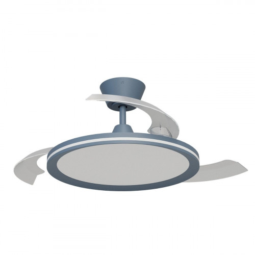 Ventilador de techo con luz silencioso DC 32W con mando ø107 cm Astro SULION azul luz CCT 3 aspas retráctiles tipo lámpara| 6 velocidades| modo verano/invierno| temporizador| brisa| recomendado de 13 a 20m²