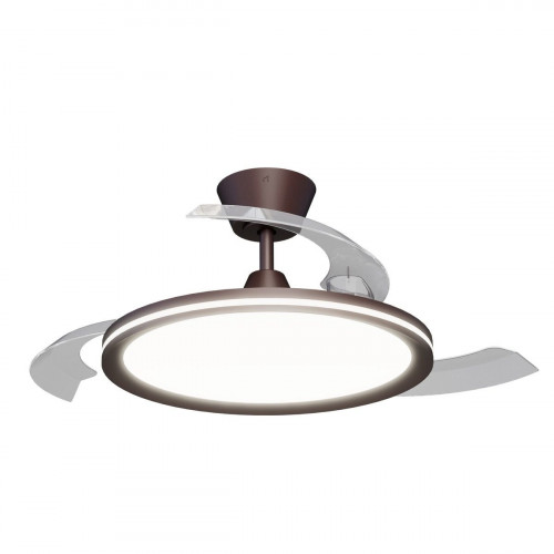Ventilador de techo con luz silencioso DC 32W con mando ø107 cm Astro SULION marrón luz CCT 3 aspas retráctiles tipo lámpara| 6 velocidades| modo verano/invierno| temporizador| brisa| recomendado de 13 a 20m²