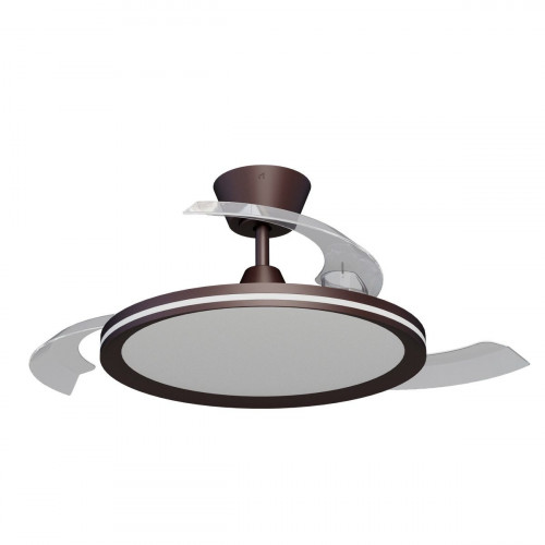 Ventilador de techo con luz silencioso DC 32W con mando ø107 cm Astro SULION marrón luz CCT 3 aspas retráctiles tipo lámpara| 6 velocidades| modo verano/invierno| temporizador| brisa| recomendado de 13 a 20m²