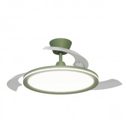 Ventilador de techo con luz silencioso DC 32W con mando ø107 cm Astro SULION verde luz CCT 3 aspas retráctiles tipo lámpara| 6 velocidades| modo verano/invierno| temporizador| brisa| recomendado de 13 a 20m²