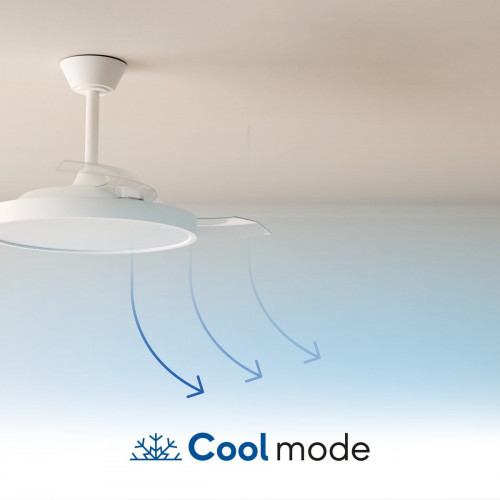 Ventilador de techo con luz silencioso DC 32W con mando ø107 cm Astro SULION verde luz CCT 3 aspas retráctiles tipo lámpara| 6 velocidades| modo verano/invierno| temporizador| brisa| recomendado de 13 a 20m²