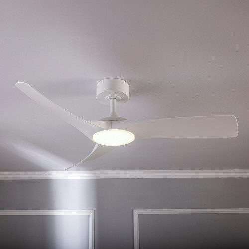 Ventilador de techo con luz silencioso DC 34W con mando WiFi/ APP ø112 cm Aruba Plus INSPIRE blanco luz CCT 3 aspas| 6 velocidades| modo verano/invierno| brisa| temporizador| recomendado de 13 a 20m²