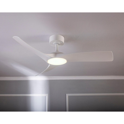 Ventilador de techo con luz silencioso DC 34W con mando WiFi/ APP ø112 cm Aruba Plus INSPIRE blanco luz CCT 3 aspas| 6 velocidades| modo verano/invierno| brisa| temporizador| recomendado de 13 a 20m²