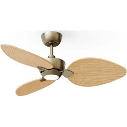 Ventilador de techo con luz Sulion Alma 100cm LED latón y madera