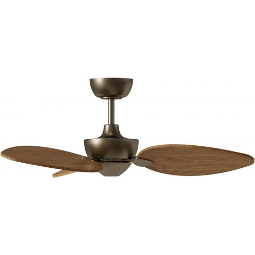 Ventilador de techo con luz Sulion Alma 100cm LED latón y madera