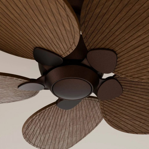 Ventilador de techo con luz Sulion Alma L LED madera marrón oxidado ap