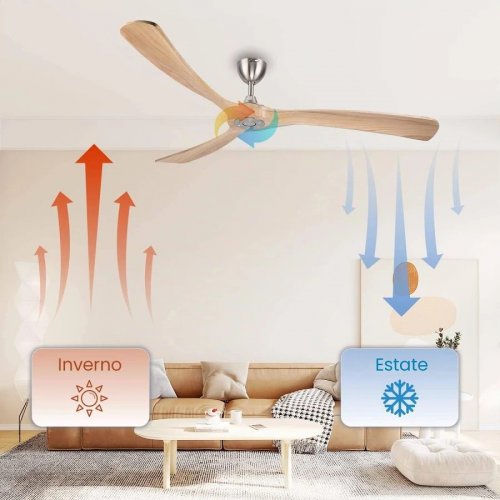 Ventilador de techo Ovlaim Cichy 183 cm color natural/plata