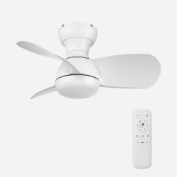 Ventilador de techo S con luz LED y motor DC Fornells Blanco