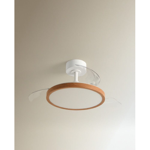 Ventilador de techo S con luz LED y motor DC Menorca Natural