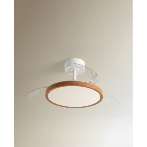 Ventilador de techo S con luz LED y motor DC Menorca Natural