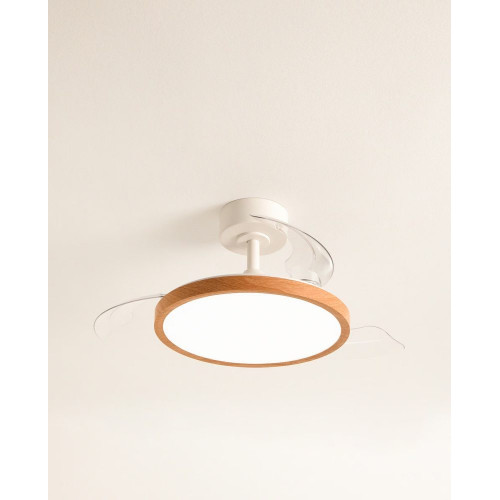 Ventilador de techo S con luz LED y motor DC Menorca Natural