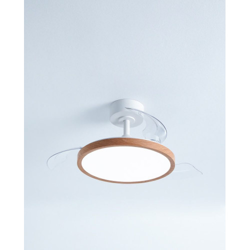 Ventilador de techo S con luz LED y motor DC Menorca Natural